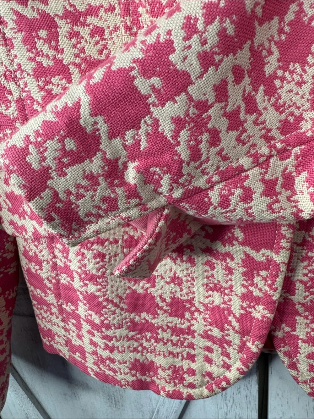 Ann Taylor Pink Cream Tweed Blazer Jacket Women’s Size 6 Career Preppy Classic